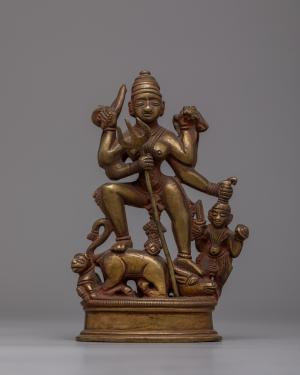 Vintage Mahishasura Mardini Statue | Goddess Durga Slaying the Demon Mahishasura
